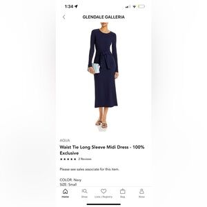 Aqua Sweater Dress Navy Blue NWT